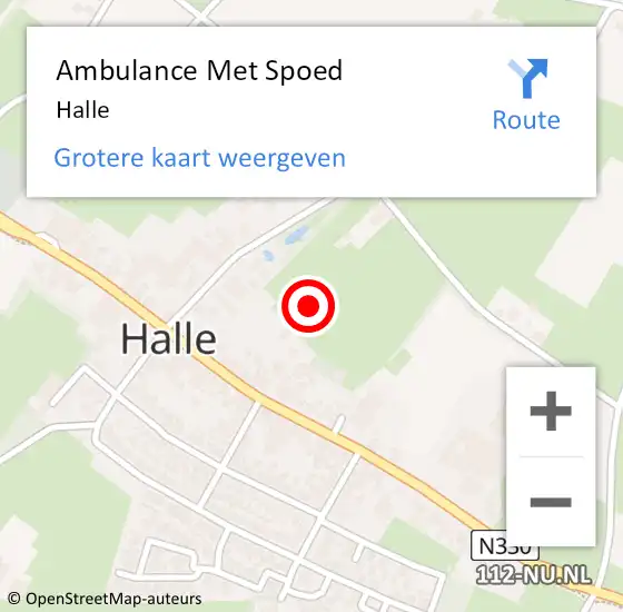 Locatie op kaart van de 112 melding: Ambulance Met Spoed Naar Halle op 29 april 2024 09:50