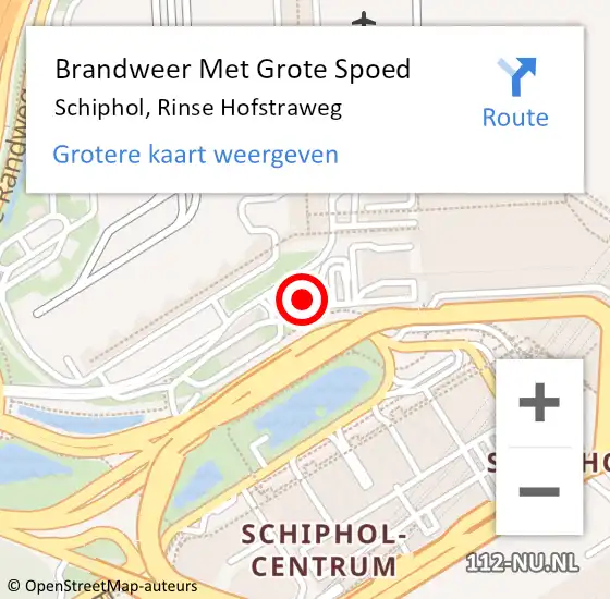 Locatie op kaart van de 112 melding: Brandweer Met Grote Spoed Naar Schiphol, Rinse Hofstraweg op 29 april 2024 10:00