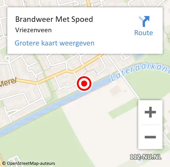 Locatie op kaart van de 112 melding: Brandweer Met Spoed Naar Vriezenveen op 29 april 2024 10:38