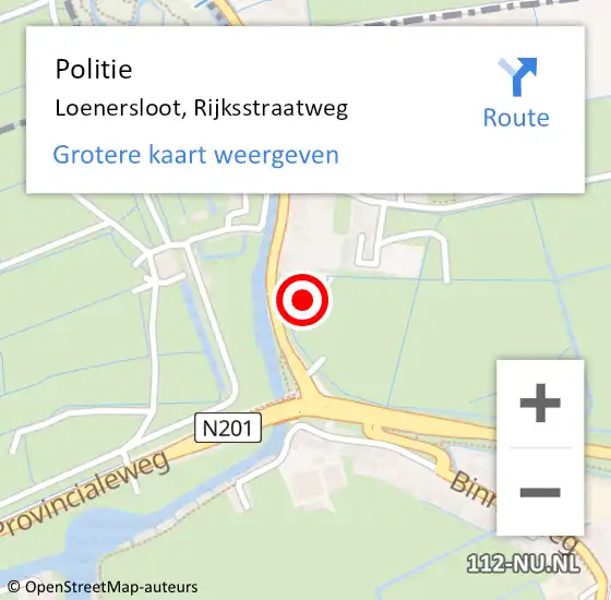 Locatie op kaart van de 112 melding: Politie Loenersloot, Rijksstraatweg op 29 april 2024 11:08