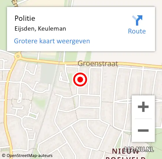 Locatie op kaart van de 112 melding: Politie Eijsden, Keuleman op 29 april 2024 11:11