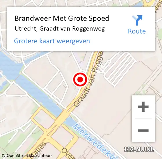 Locatie op kaart van de 112 melding: Brandweer Met Grote Spoed Naar Utrecht, Graadt van Roggenweg op 29 april 2024 11:45