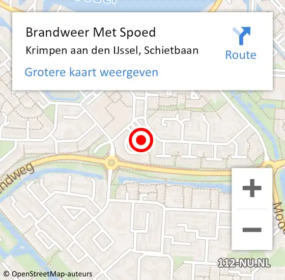 Locatie op kaart van de 112 melding: Brandweer Met Spoed Naar Krimpen aan den IJssel, Schietbaan op 4 oktober 2014 01:42