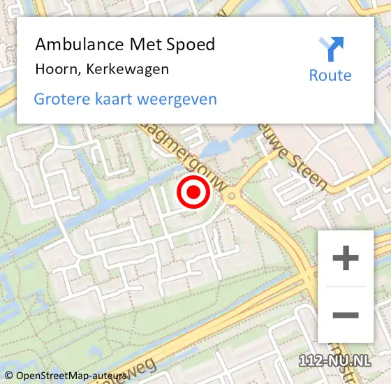 Locatie op kaart van de 112 melding: Ambulance Met Spoed Naar Hoorn, Kerkewagen op 29 april 2024 11:53