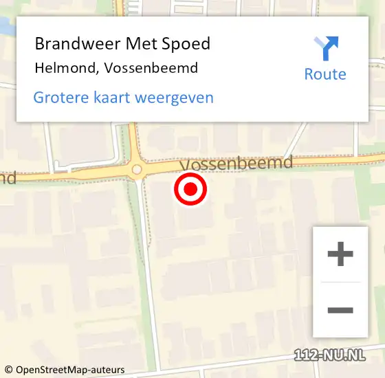 Locatie op kaart van de 112 melding: Brandweer Met Spoed Naar Helmond, Vossenbeemd op 29 april 2024 11:54