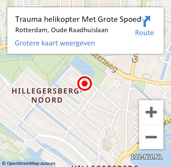 Locatie op kaart van de 112 melding: Trauma helikopter Met Grote Spoed Naar Rotterdam, Oude Raadhuislaan op 29 april 2024 12:05