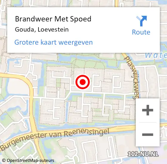 Locatie op kaart van de 112 melding: Brandweer Met Spoed Naar Gouda, Loevestein op 29 april 2024 12:07