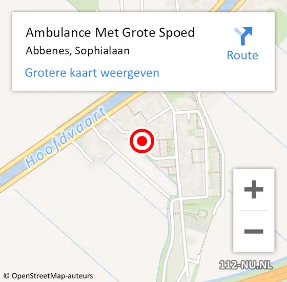 Locatie op kaart van de 112 melding: Ambulance Met Grote Spoed Naar Abbenes, Sophialaan op 29 april 2024 12:14