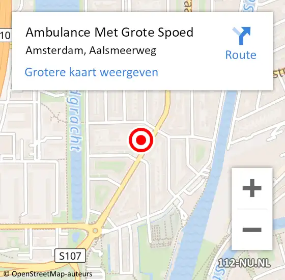 Locatie op kaart van de 112 melding: Ambulance Met Grote Spoed Naar Amsterdam, Aalsmeerweg op 29 april 2024 12:17