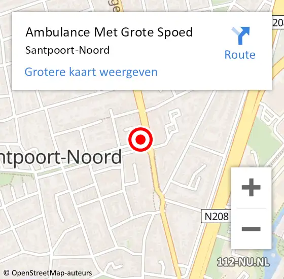 Locatie op kaart van de 112 melding: Ambulance Met Grote Spoed Naar Santpoort-Noord op 29 april 2024 12:21