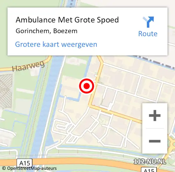 Locatie op kaart van de 112 melding: Ambulance Met Grote Spoed Naar Gorinchem, Boezem op 29 april 2024 12:42