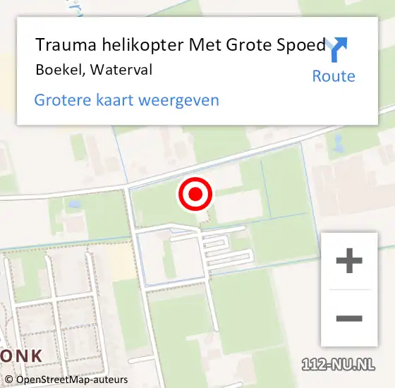 Locatie op kaart van de 112 melding: Trauma helikopter Met Grote Spoed Naar Boekel, Waterval op 29 april 2024 12:58
