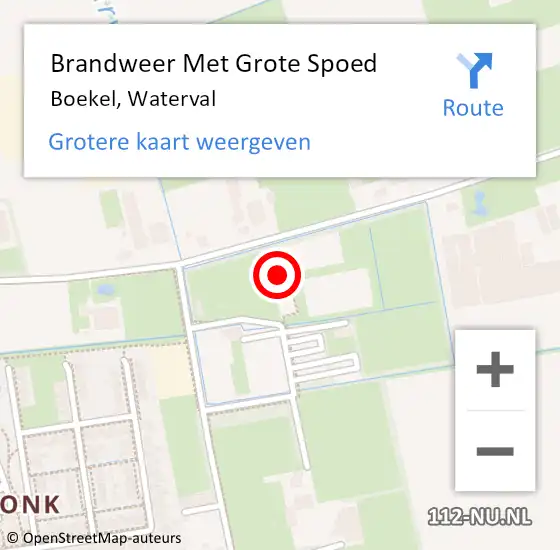 Locatie op kaart van de 112 melding: Brandweer Met Grote Spoed Naar Boekel, Waterval op 29 april 2024 13:00