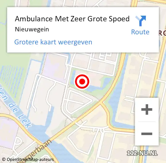 Locatie op kaart van de 112 melding: Ambulance Met Zeer Grote Spoed Naar Nieuwegein op 29 april 2024 13:03