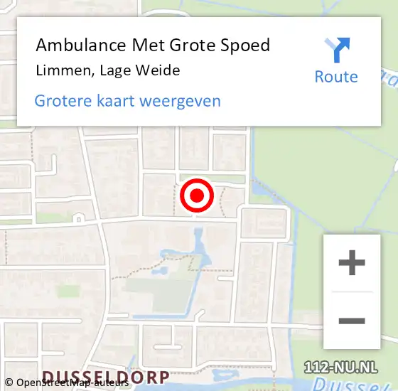 Locatie op kaart van de 112 melding: Ambulance Met Grote Spoed Naar Limmen, Lage Weide op 29 april 2024 13:23