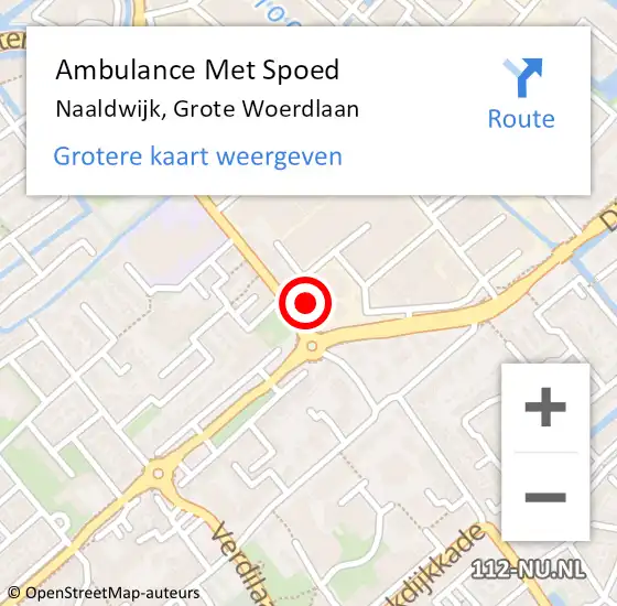 Locatie op kaart van de 112 melding: Ambulance Met Spoed Naar Naaldwijk, Grote Woerdlaan op 29 april 2024 13:25