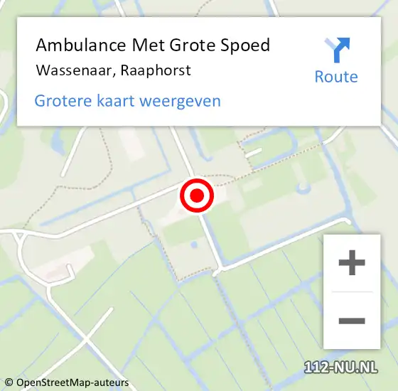 Locatie op kaart van de 112 melding: Ambulance Met Grote Spoed Naar Wassenaar, Raaphorst op 29 april 2024 13:32