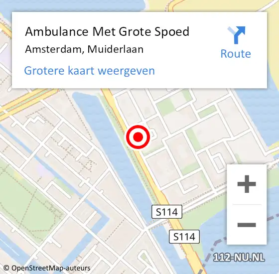 Locatie op kaart van de 112 melding: Ambulance Met Grote Spoed Naar Amsterdam, Muiderlaan op 29 april 2024 13:54