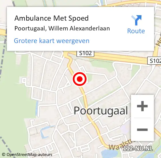 Locatie op kaart van de 112 melding: Ambulance Met Spoed Naar Poortugaal, Willem Alexanderlaan op 29 april 2024 14:01