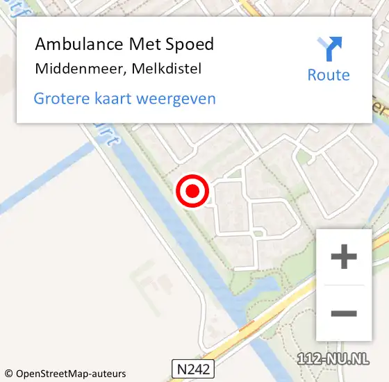 Locatie op kaart van de 112 melding: Ambulance Met Spoed Naar Middenmeer, Melkdistel op 29 april 2024 14:02