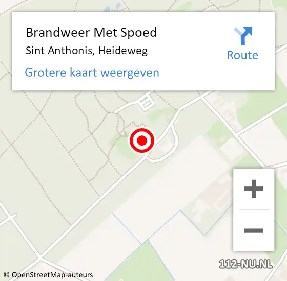 Locatie op kaart van de 112 melding: Brandweer Met Spoed Naar Sint Anthonis, Heideweg op 29 april 2024 14:37