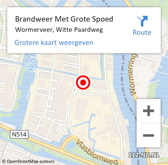 Locatie op kaart van de 112 melding: Brandweer Met Grote Spoed Naar Wormerveer, Witte Paardweg op 29 april 2024 15:00