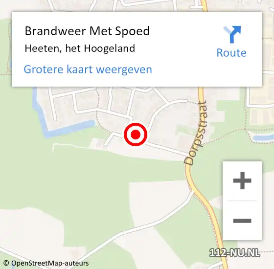 Locatie op kaart van de 112 melding: Brandweer Met Spoed Naar Heeten, het Hoogeland op 29 april 2024 15:00