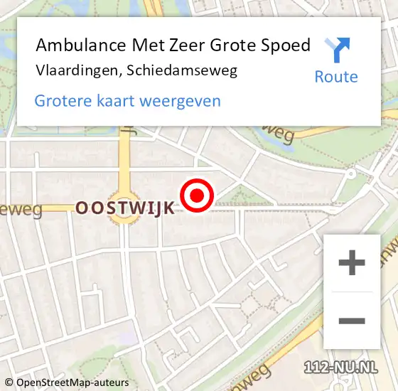 Locatie op kaart van de 112 melding: Ambulance Met Zeer Grote Spoed Naar Vlaardingen, Schiedamseweg op 29 april 2024 15:16