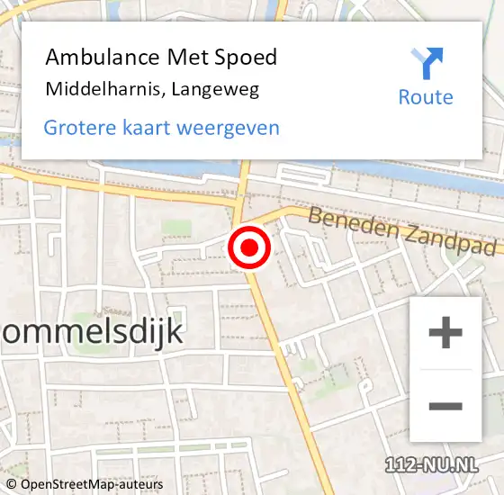 Locatie op kaart van de 112 melding: Ambulance Met Spoed Naar Middelharnis, Langeweg op 29 april 2024 15:16