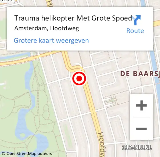 Locatie op kaart van de 112 melding: Trauma helikopter Met Grote Spoed Naar Amsterdam, Hoofdweg op 29 april 2024 15:41