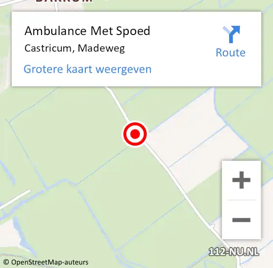 Locatie op kaart van de 112 melding: Ambulance Met Spoed Naar Castricum, Madeweg op 4 oktober 2014 03:10