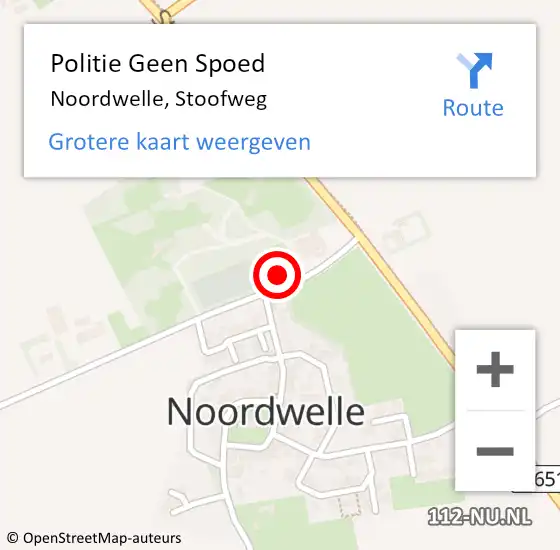 Locatie op kaart van de 112 melding: Politie Geen Spoed Naar Noordwelle, Stoofweg op 29 april 2024 16:14