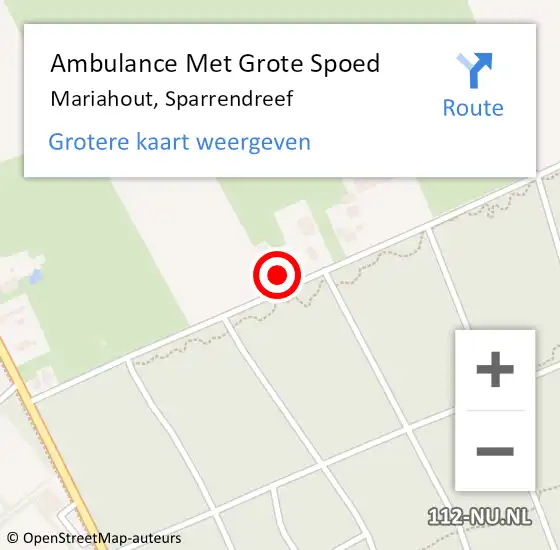 Locatie op kaart van de 112 melding: Ambulance Met Grote Spoed Naar Mariahout, Sparrendreef op 4 oktober 2014 03:17