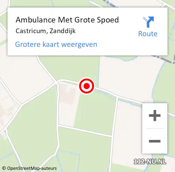 Locatie op kaart van de 112 melding: Ambulance Met Grote Spoed Naar Castricum, Zanddijk op 4 oktober 2014 03:18