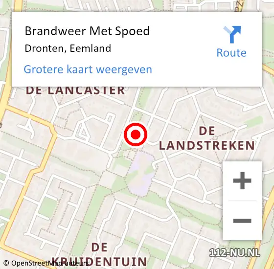 Locatie op kaart van de 112 melding: Brandweer Met Spoed Naar Dronten, Eemland op 29 april 2024 16:55