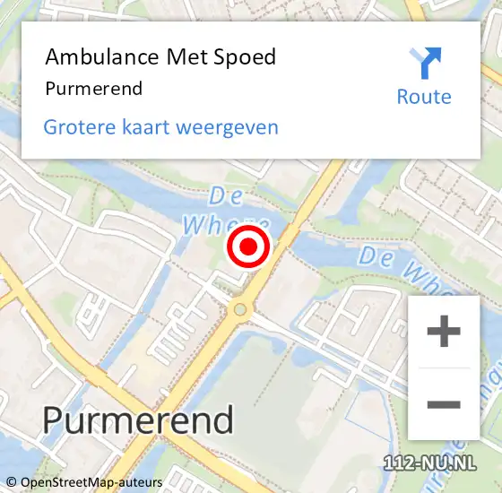 Locatie op kaart van de 112 melding: Ambulance Met Spoed Naar Purmerend op 29 april 2024 17:08