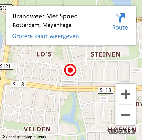 Locatie op kaart van de 112 melding: Brandweer Met Spoed Naar Rotterdam, Meyenhage op 29 april 2024 18:02