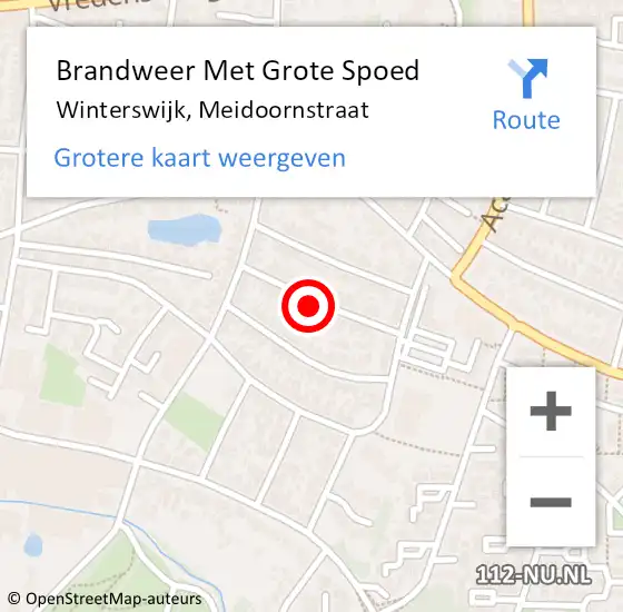 Locatie op kaart van de 112 melding: Brandweer Met Grote Spoed Naar Winterswijk, Meidoornstraat op 29 april 2024 18:03
