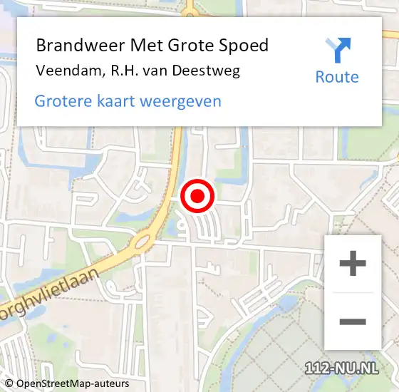 Locatie op kaart van de 112 melding: Brandweer Met Grote Spoed Naar Veendam, R.H. van Deestweg op 29 april 2024 18:42