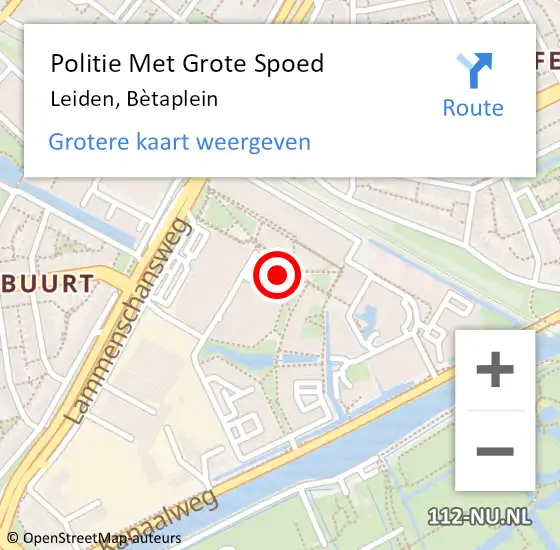 Locatie op kaart van de 112 melding: Politie Met Grote Spoed Naar Leiden, Bètaplein op 29 april 2024 18:54