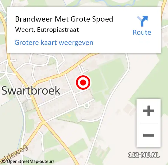 Locatie op kaart van de 112 melding: Brandweer Met Grote Spoed Naar Weert, Eutropiastraat op 29 april 2024 19:34