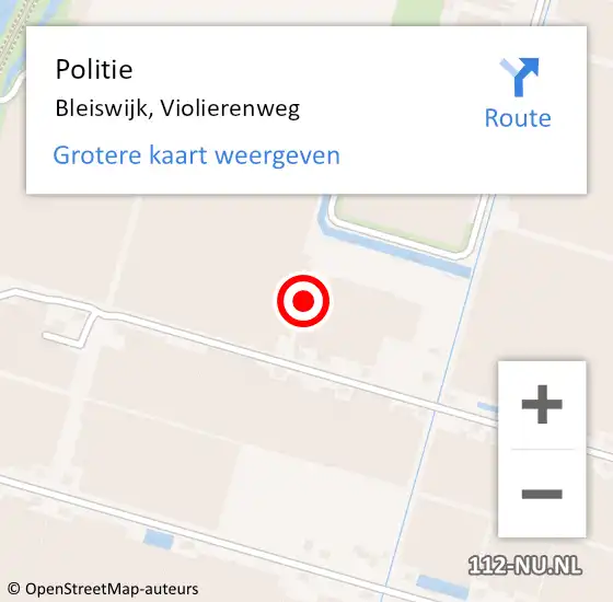Locatie op kaart van de 112 melding: Politie Bleiswijk, Violierenweg op 29 april 2024 19:35