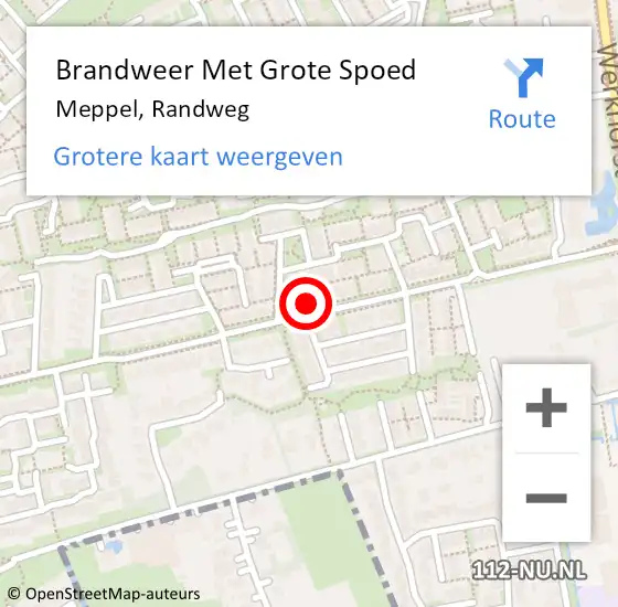 Locatie op kaart van de 112 melding: Brandweer Met Grote Spoed Naar Meppel, Randweg op 29 april 2024 20:29