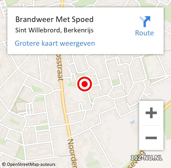 Locatie op kaart van de 112 melding: Brandweer Met Spoed Naar Sint Willebrord, Berkenrijs op 29 april 2024 21:05