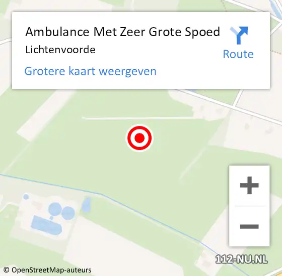 Locatie op kaart van de 112 melding: Ambulance Met Zeer Grote Spoed Naar Lichtenvoorde op 29 april 2024 21:32