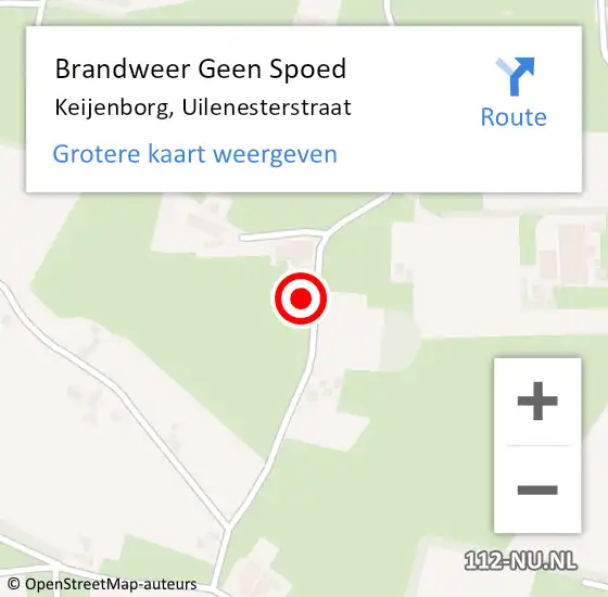 Locatie op kaart van de 112 melding: Brandweer Geen Spoed Naar Keijenborg, Uilenesterstraat op 29 april 2024 22:36