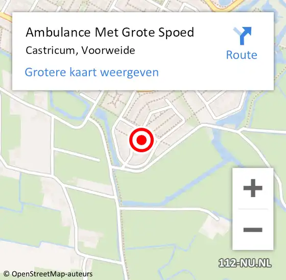 Locatie op kaart van de 112 melding: Ambulance Met Grote Spoed Naar Castricum, Voorweide op 29 april 2024 22:54