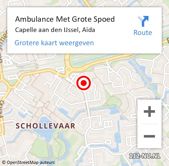 Locatie op kaart van de 112 melding: Ambulance Met Grote Spoed Naar Capelle aan den IJssel, Aïda op 29 april 2024 22:56