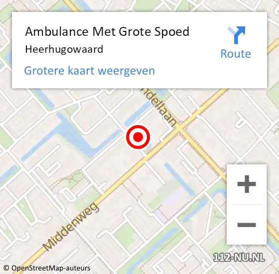 Locatie op kaart van de 112 melding: Ambulance Met Grote Spoed Naar Heerhugowaard op 29 april 2024 23:19