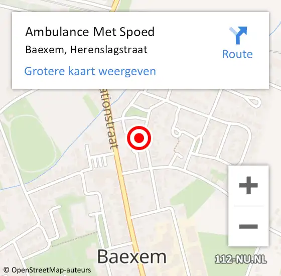 Locatie op kaart van de 112 melding: Ambulance Met Spoed Naar Baexem, Herenslagstraat op 29 april 2024 23:47